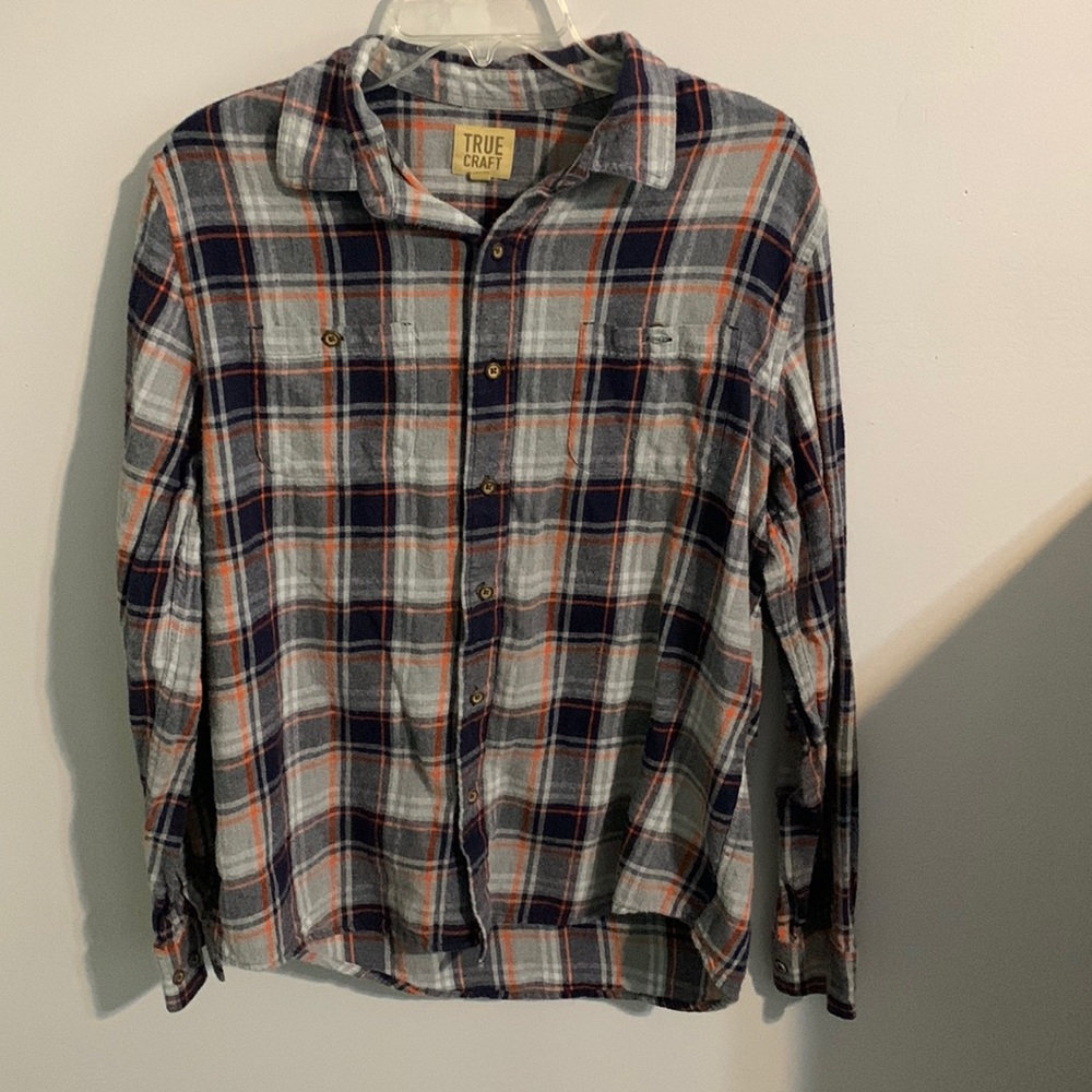 Blue orange and grey flannel !